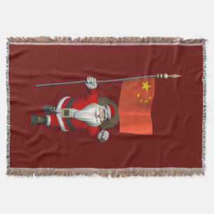 Sinterklaas met vlag van China Deken