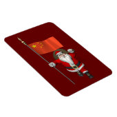 Sinterklaas met vlag van China Magneet (Rechterzijde)