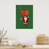 Sinterklaas met vlag van China Poster (Keuken)