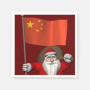Sinterklaas met vlag van China Servet