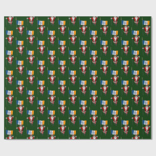 Sinterklaas met vlag van de stad New York Cadeaupapier
