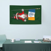 Sinterklaas met vlag van de stad New York Spandoek (Beurs)