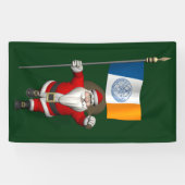 Sinterklaas met vlag van de stad New York Spandoek (Horizontaal)