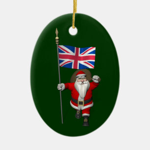 Sinterklaas met vlag van de Unie van het Verenigd Keramisch Ornament