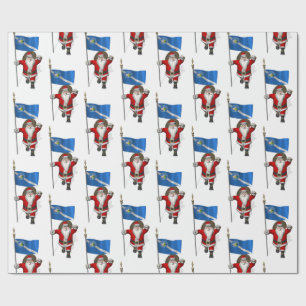 Sinterklaas met vlag van Las Vegas Cadeaupapier