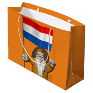 Sinterklaas met Vlag van Nederland Groot Cadeauzakje