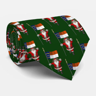 Sinterklaas met vlag van North Carolina Stropdas