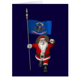 Sinterklaas met vlag van North Dakota