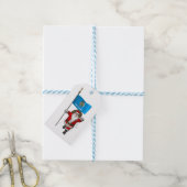 Sinterklaas met vlag van Oklahoma Cadeaulabel (Met Touw)