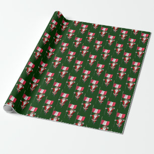 Sinterklaas met vlag van Peru Cadeaupapier