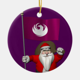 Sinterklaas met vlag van Phoenix AZ Keramisch Ornament