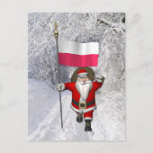 Sinterklaas met vlag van Polen Feestdagenkaart (Voorkant)