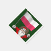 Sinterklaas met vlag van Polen Servetten (Hoek)