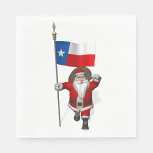 Sinterklaas met vlag van Texas Servetten