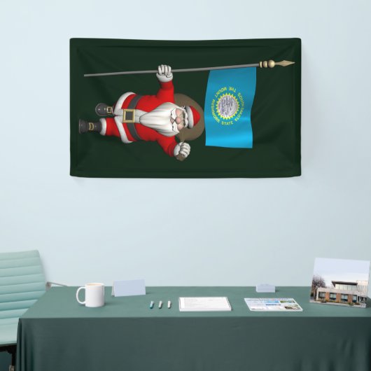 Sinterklaas met vlag van Zuid-Dakota Spandoek (Beurs)