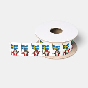 Sinterklaas met vlag van Zweden Lint