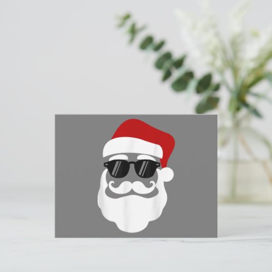 Sinterklaas met Zonnebril Grappig kerstontwerp Briefkaart (Staand voorkant)