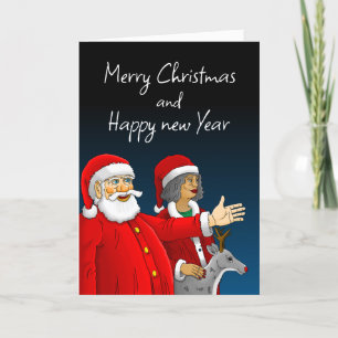 Sinterklaas, mevrouw Claus en Rudolph het rendier Feestdagen Kaart