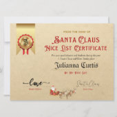 Sinterklaas Mooie Lijst Certificaat Uitnodiging (Voorkant)