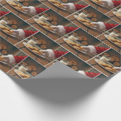 Sinterklaas neemt een koekje cadeaupapier (Hoek)