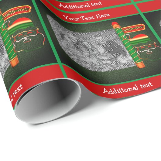 Sinterklaas Noordpool Uw fotovakantie Cadeaupapier (Rol Hoek)