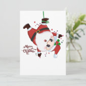 Sinterklaas ondersteboven feestdagenkaart (Staand voorkant)