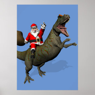 Sinterklaas op Allosaurus Poster