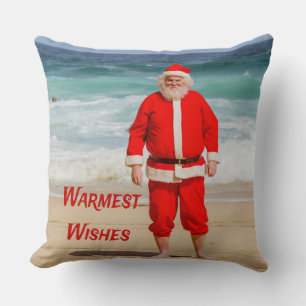 Sinterklaas op Beach Warmest Wishes Funny Humor Kussen