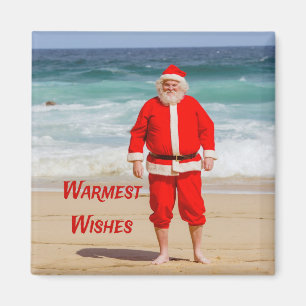 Sinterklaas op Beach Warmest Wishes Funny Humor Magneet