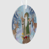 Sinterklaas op bezoek bij zijn rendier ornament (voorkant)