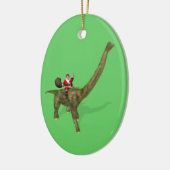 Sinterklaas op Brachiosaurus Keramisch Ornament (Links)