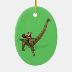 Sinterklaas op Brachiosaurus Keramisch Ornament