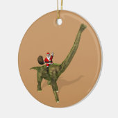 Sinterklaas op Brachiosaurus Keramisch Ornament (Links)