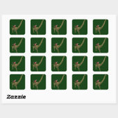 Sinterklaas op Brachiosaurus Vierkante Sticker (Vel)