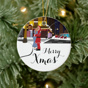 Sinterklaas op Broadway kerstmis ornam Keramisch Ornament