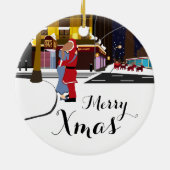 Sinterklaas op Broadway kerstmis ornam Keramisch Ornament (Achterkant)