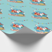 Sinterklaas op de bank in pyjama cadeaupapier (Hoek)