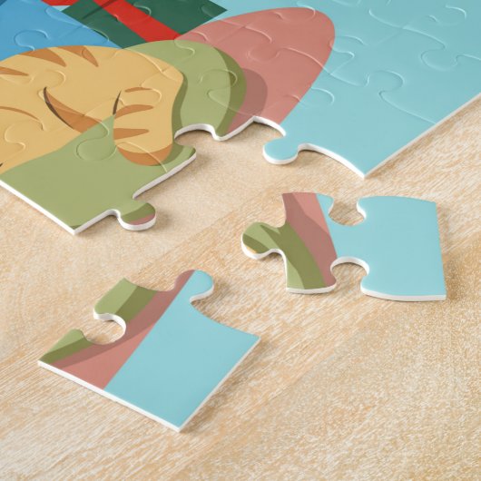 Sinterklaas op de bank in pyjama legpuzzel (Zijkant)