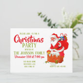 Sinterklaas op de cartoon van het dak kaart (Staand voorkant)