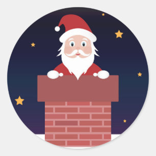 Sinterklaas op de kerstnacht in de Chimne Ronde Sticker
