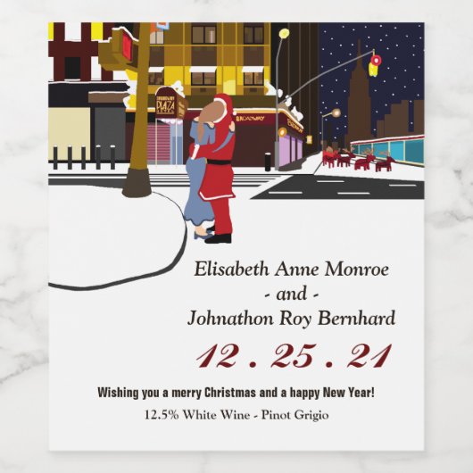 Sinterklaas op etiket voor kerstwijn op breedband (Enkel label)