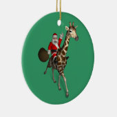 Sinterklaas op Giraffe Keramisch Ornament (Rechts)