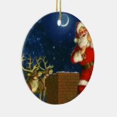 Sinterklaas op het dak keramisch ornament (Rechts)