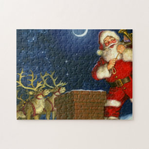 Sinterklaas op het dak legpuzzel