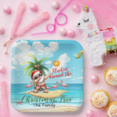 Sinterklaas op het strand Kerstmis in juli Feest Papieren Bordje (Feest)