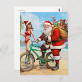 Sinterklaas op het strand, Vrolijk kerstfeest! Briefkaart (Voorkant / Achterkant)