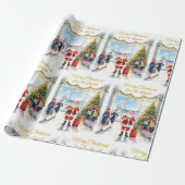 Sinterklaas op het vliegveld cadeaupapier (Uitgerold)