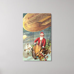 Sinterklaas op luchtschip 3 canvas afdruk