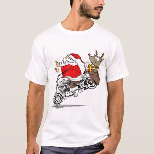 Sinterklaas op motorfiets Rudolph the Reindeer T-shirt