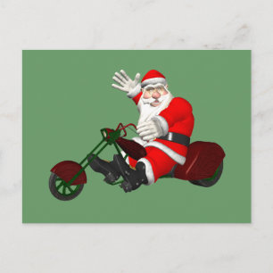 Sinterklaas op motortrede feestdagenkaart